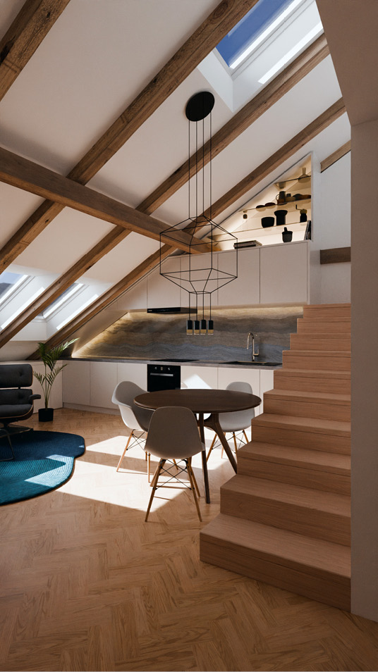 Residential attic – vertical view