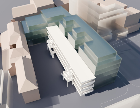 Massing study – aerial view 2